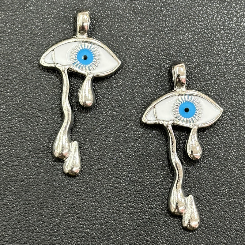 European and American Cross-Border Personalized Retro Zinc Alloy Teardrop Pendant DIY Earrings Necklace Jewelry Accessories