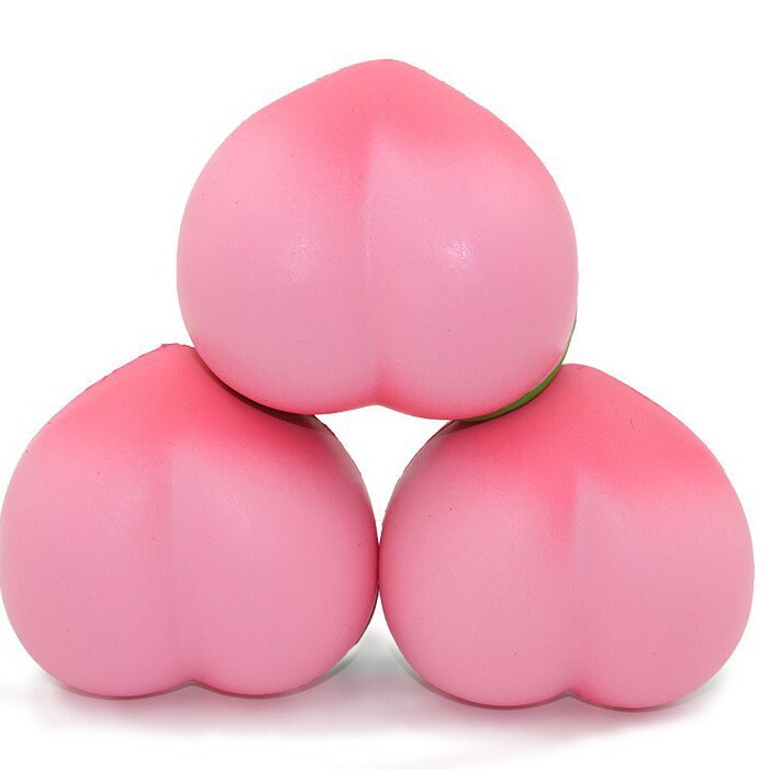 Peach Slow-Rebound Stress-Relief Toy Squishy, Realistic Fruit Photography Prop, Cross-Border Hot-Selling Item for Stress Relief