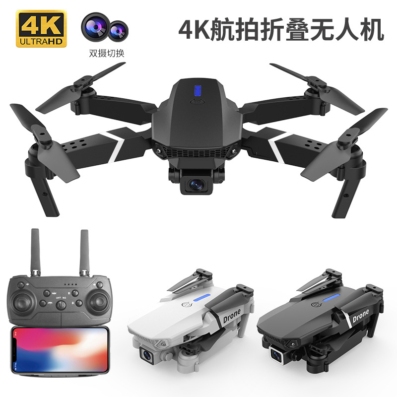 Máy bay không người lái ngoại thương xuyên biên giới E88PRO4K chụp ảnh trên không camera kép bốn trục quang học gấp máy bay điều khiển từ xa Đồ chơi máy bay không người lái