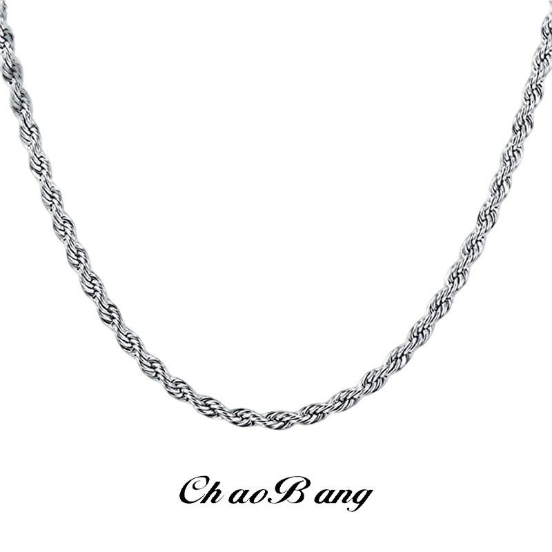 Titanium Steel Twist Chain Necklace Men's Niche Personality Design Simple High-end Sense Color-free Collarbone Chain Women's All-match Jewelry