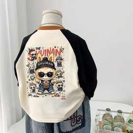 儿童拉布布衣服t恤纯棉2025新款男童宝宝卡通洋气长袖打底衫上衣
