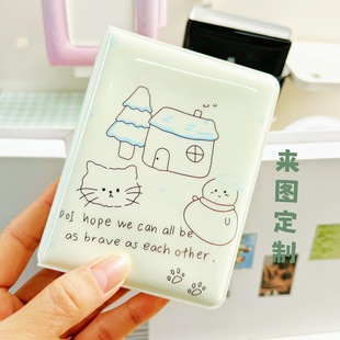 Winter cat card book a palace grid 3 inch raccoon star card bag star card storage book support customization