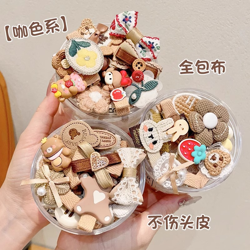 Bebé todo incluido, clip de cabello seguro para niños, clip de cabello de color café leche para niñas, clip de cabello rotos, clip de boca de pato