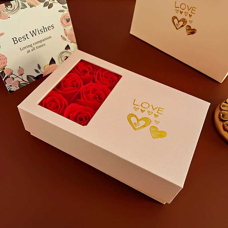Rosa romántica caja de joyería Corea del Sur simple collar broche caja de almacenamiento de vacaciones moda temperamento caja de embalaje al por mayor