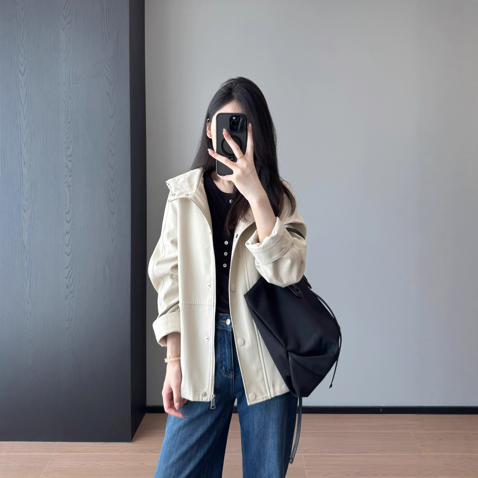 Very Easy to Wear! Your Brand Niche Designer Loose Profile Hooded Windbreaker Jacket for Women Early Autumn New G090805