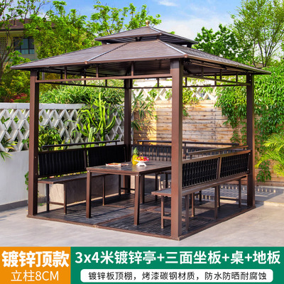 Pabellón al aire libre Villa patio hierro jardín toldo al aire libre nuevo estilo chino techo ocio granja pabellón