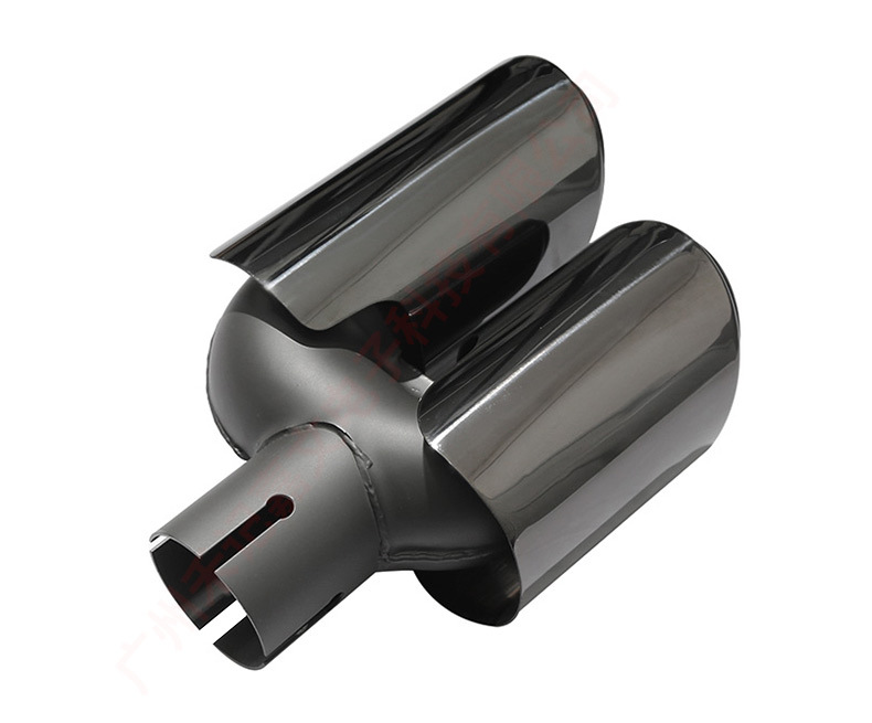Suitable for 2014-2018 Porsche Macan tailpipe modification and upgrade, stainless steel three-layer titanium black exhaust pipe tail