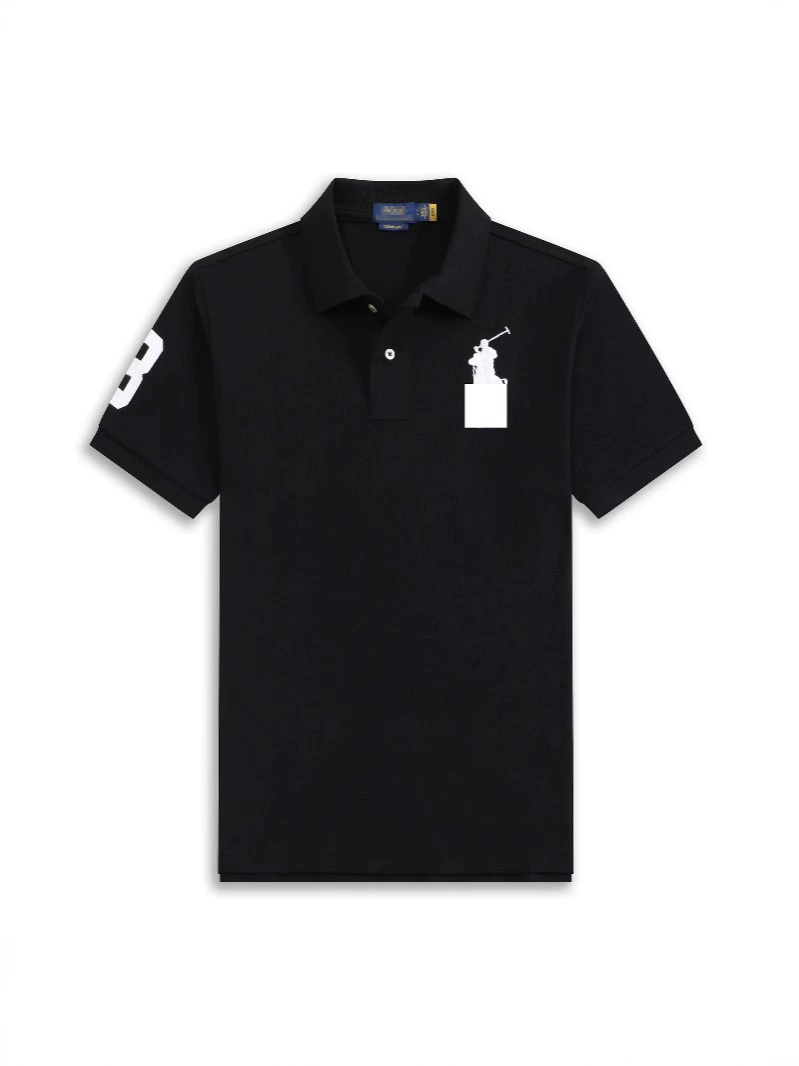 Поло футболка с коротким рукавом (POLO), вышивка, летний трикотаж, размеры XS–3XL
