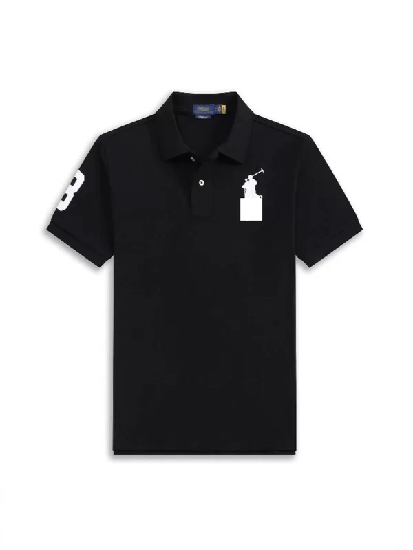 Поло футболка с коротким рукавом (POLO), вышивка, летний трикотаж, размеры XS–3XL
