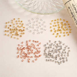 14k包金月牙扣diy包线珠收尾扣定位珠半月亮夹珠包线扣首饰