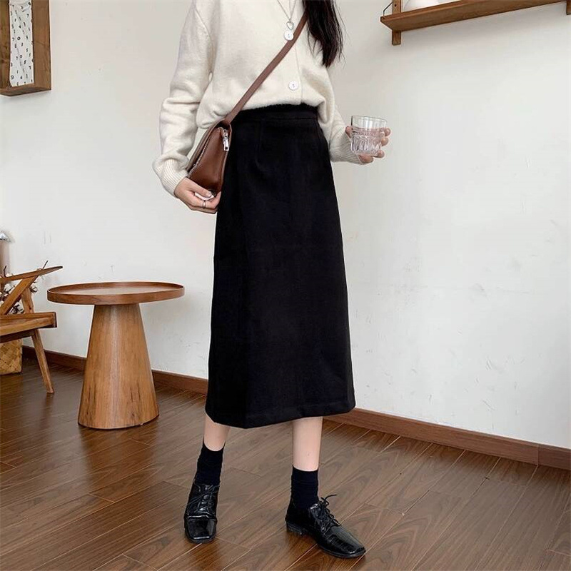 Black summer professional long skirt