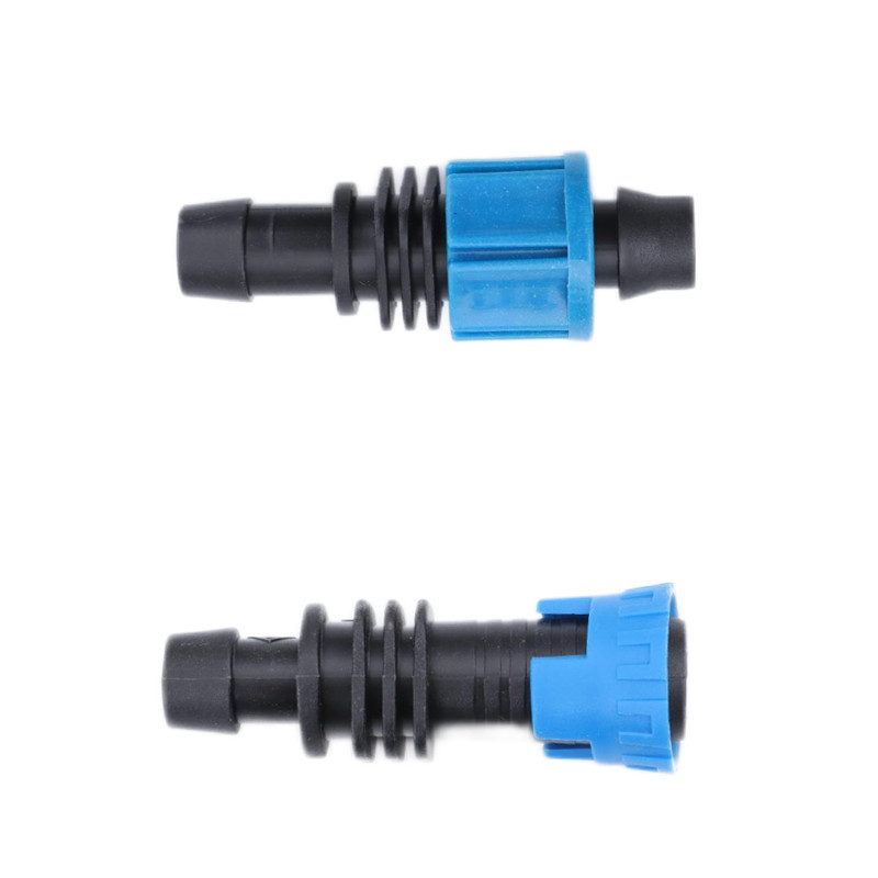 Válvula de derivación simple madre de bloqueo de junta de riego al por mayor 16 cinta de riego por goteo válvula de derivación de plástico accesorios de riego por goteo