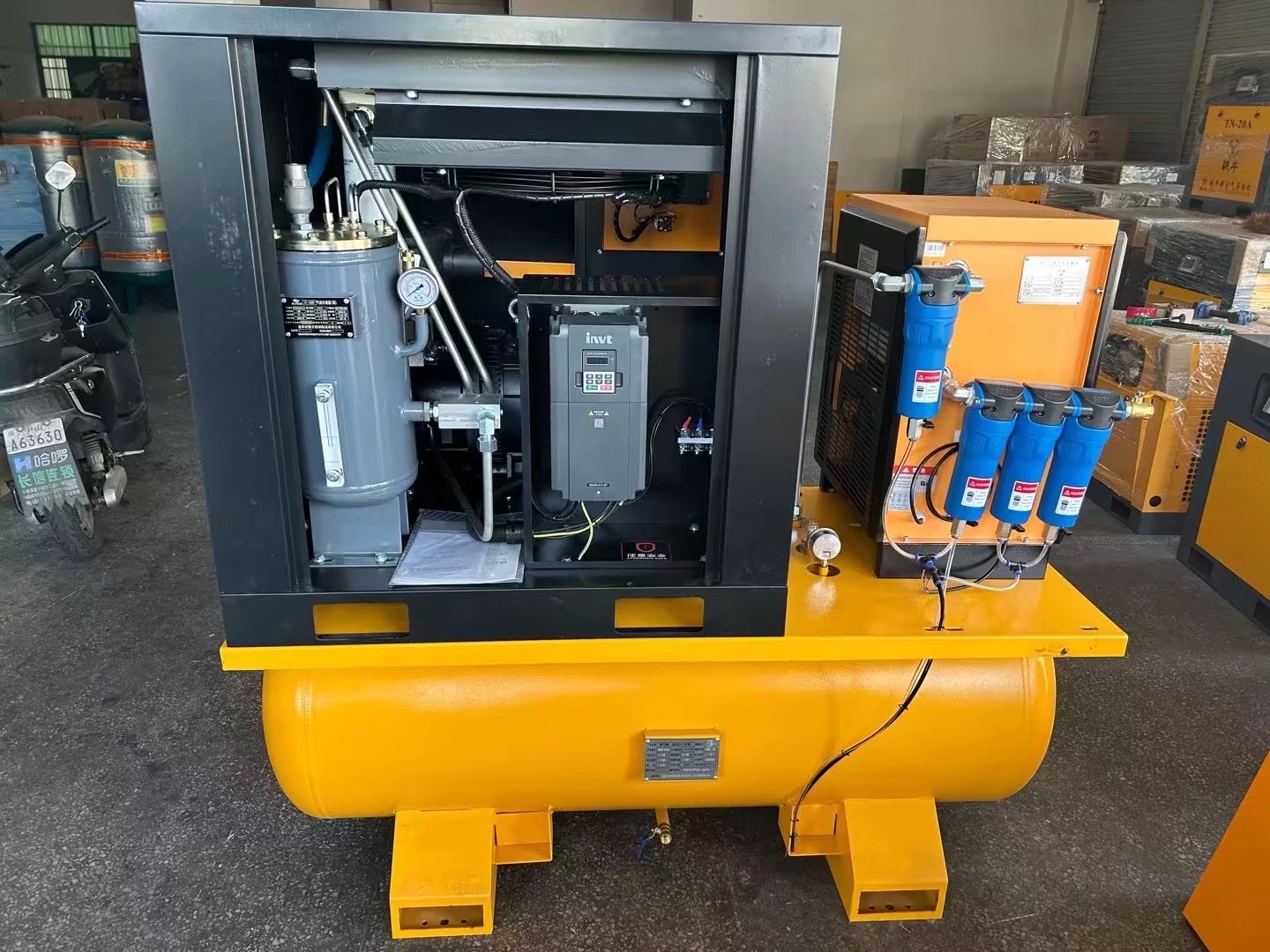 Car Wash Shop Special Permanent Magnet Variable Frequency Screw Air Compressor Air Compressor Silent Small Air Compressor Manufacturer Wholesale