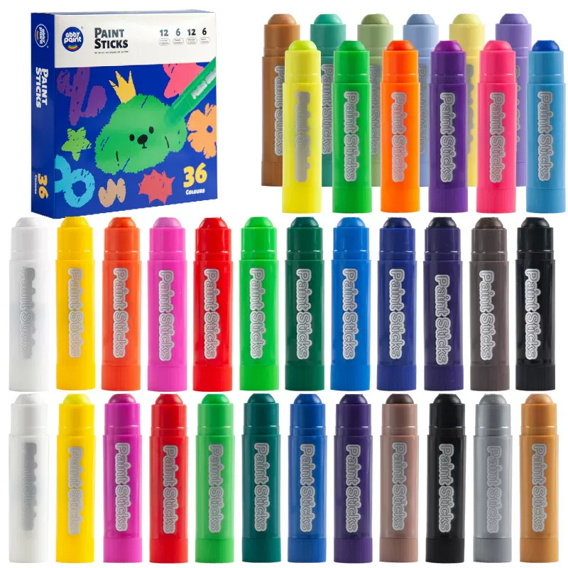 外贸热卖36色旋转绘画蜡笔安全材质儿童绘画蜡笔套装不脏手易清洗