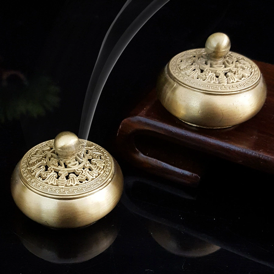 Творческий мини-полый антикварный медный пятно-благословенный маленький курильница домашняя крытая Сянъюнь ладан благовония благовония ладан