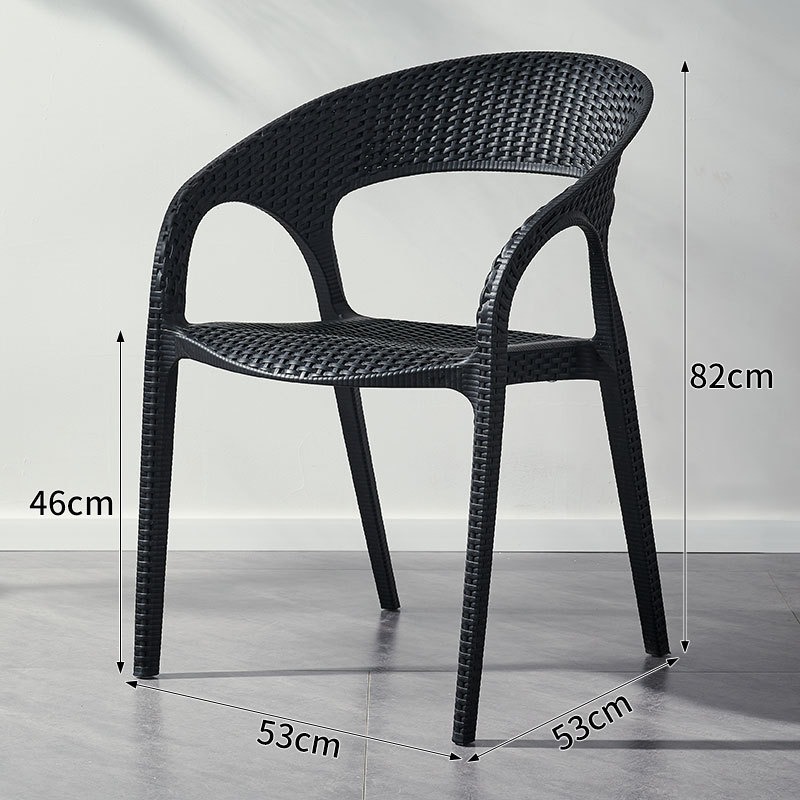 Silla de plástico de caña silla de comedor casual al aire libre simple respaldo impermeable a prueba de agua silla de plástico al aire libre