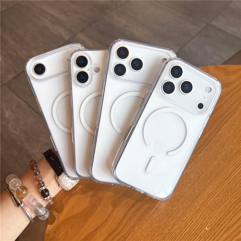 适用苹果17ProMax透明磁吸Air手机壳iPhone16保护套15 亚克力13|undefined