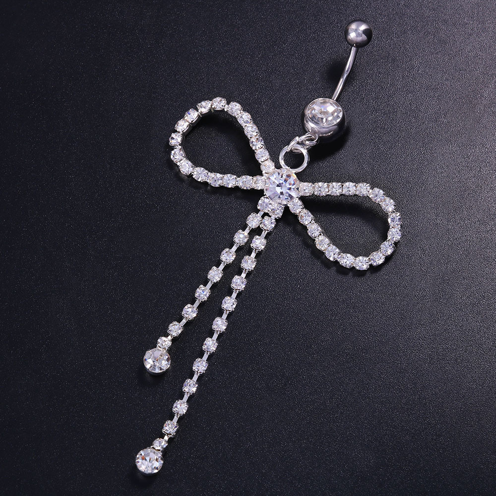 Europäische und amerikanische Bestseller-Quasten-Schleifen-Damen-Sexy-Mode-Strass-Piercing-Bauchnabel-Nagelschmuck 05_voghion.com