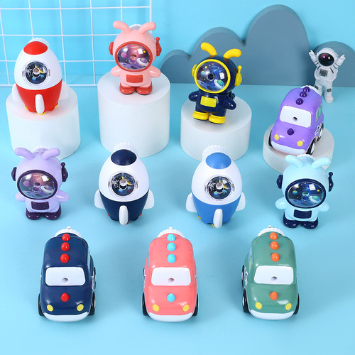 Little Elf Pencil Sharpener Elementary School Cartoon Hand-cranked Pencil Planer Astronaut Car Children's Pencil Planer Pencil Twister