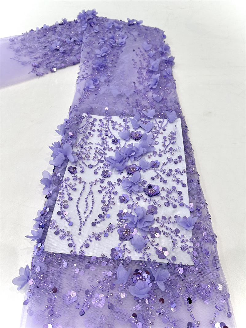 Flor de moda pegatinas tubo de perlas sequin tejido bordado vestido de novia vestido de moda vestido de tela pequeña tela de aire fresco image 7