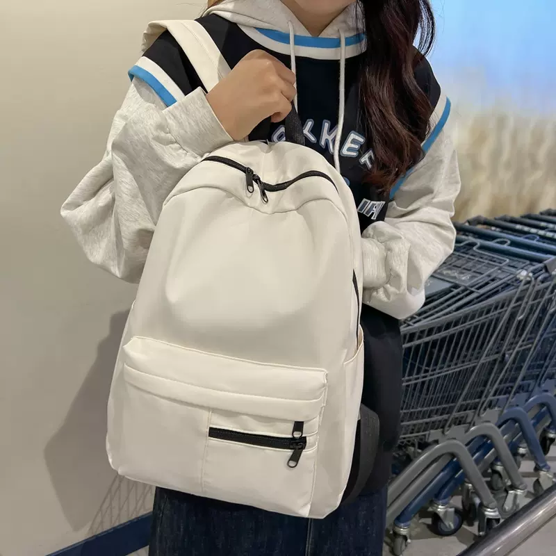 简约批发双肩包大容量休闲旅行背包校园风情侣同款初高中学生书包