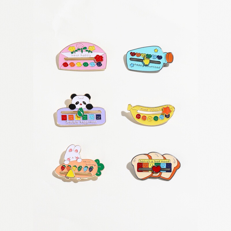 Original New Social Mood Brooch, Sliding Expression Social Badge, Expression Fun Pin, Jewelry Small Accessories