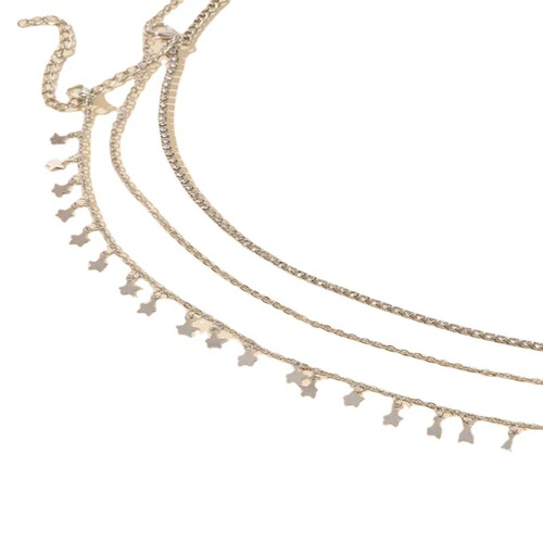 Cross-border jewelry summer trend simple multi-layer crystal star charm belt chain factory wholesale