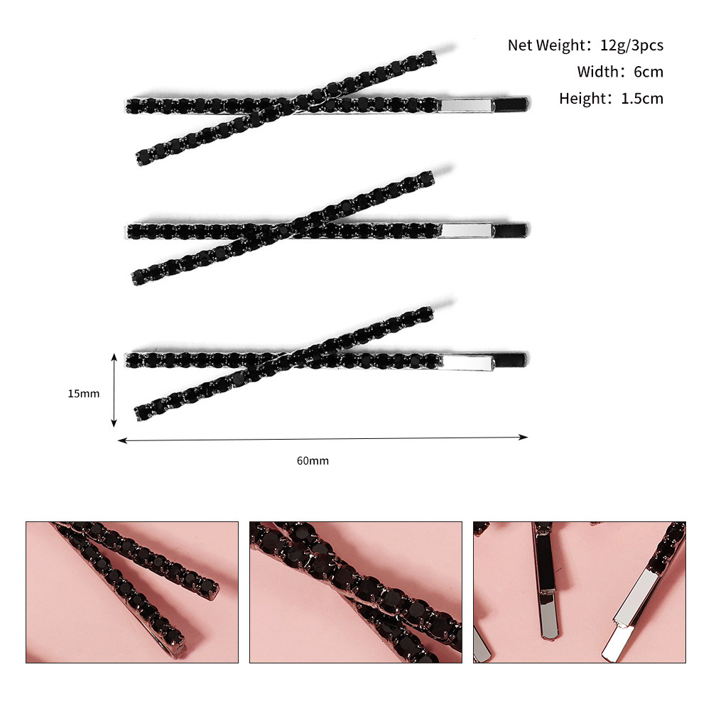 INS New Daily Bangs clip lateral rhinestone clip de pelo accesorios para el cabello chica clip lateral puesto suministro horquilla al por mayor