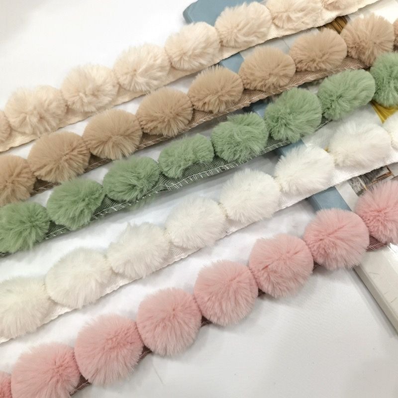 毛条DIY辅料毛球边窗帘仿獭兔毛宽3CM汉服服装毛条装饰花边毛条