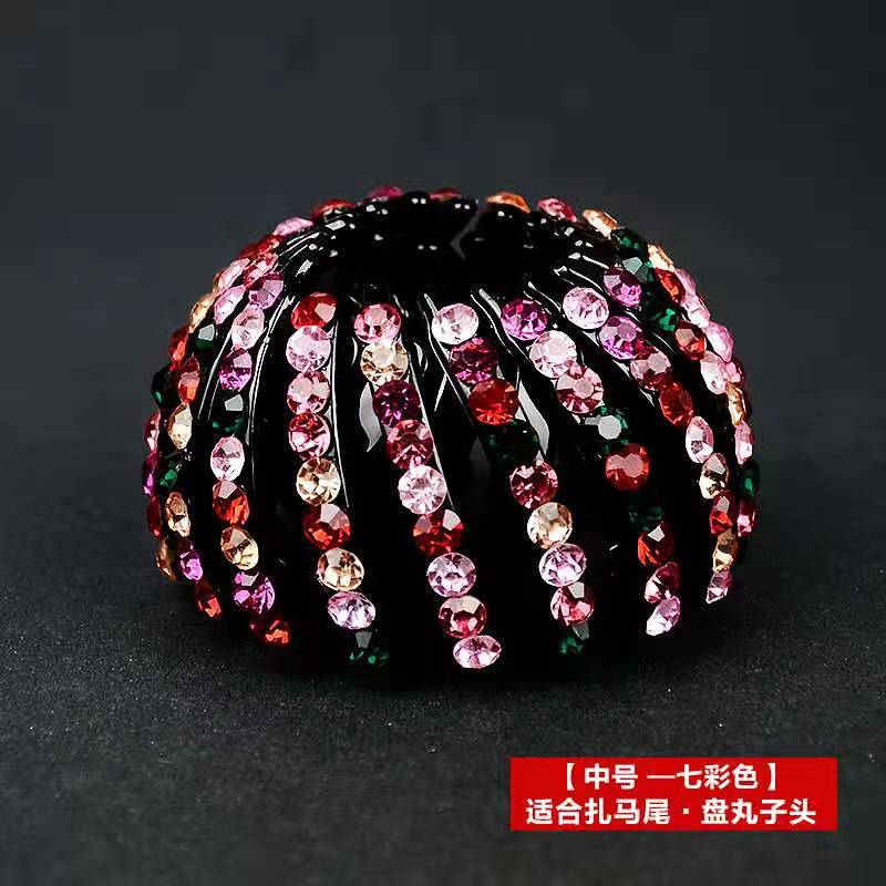 Rizador de pelo mediano cabeza de bola media nueva Nido de Pájaro agarre del pelo Cola de Caballo hebilla tocado flor corsé anillo de pelo accesorios para el cabello pinza de pelo