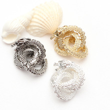 藏银国风三圈盘龙隔珠隔片手工手作diy串珠手链编织合金配件材料