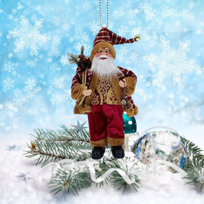 国境を越えた新しいサンタクロースの立ち姿アクリル平面ペンダントクリスマスツリーの小さなペンダントクリスマス装飾品|undefined