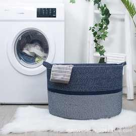 棉绳编织筐大容量杂物脏衣收纳篓收纳筐家居收纳储物篮