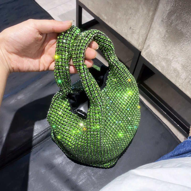 Solid Color Pattern Autumn Season Women'S Gender Women's Small Autumn Rhinestone Vintage Style Handbag