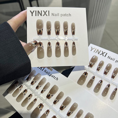 プレハブのフレンチ式の小野豹半製品は式のネイルネットのネットの赤い純粋な欲の豹の紋様の吟希の偽の爪の切れの卸売りを着ます。