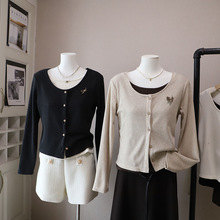 [比正]2025秋季新款韩版女装时尚撞色假两件减龄百搭长袖T恤5351