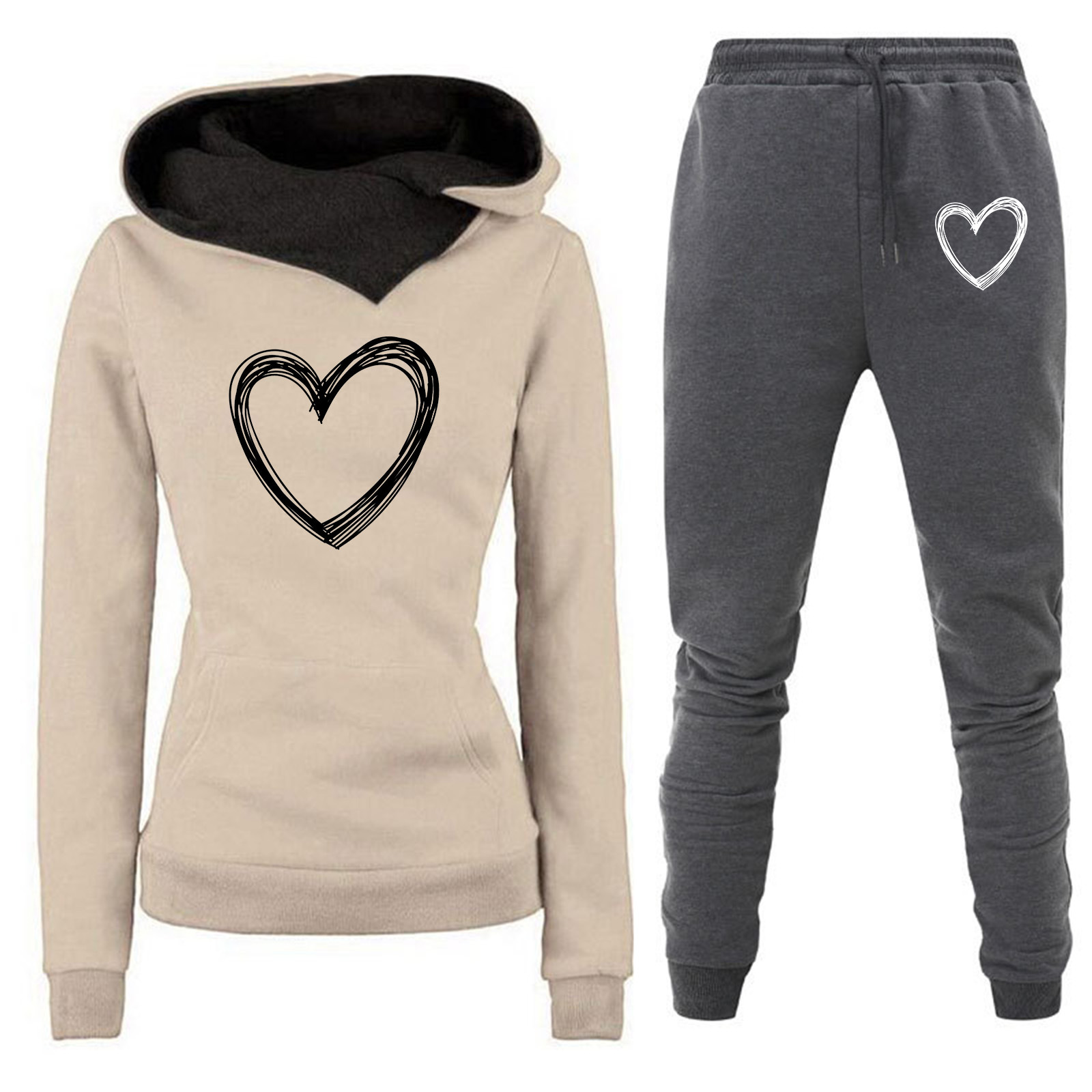 Comercio exterior transfronterizo Otoño e Invierno Nuevo traje de ropa deportiva con capucha y forro polar pantalones de suéter de mujer ropa de mujer al por mayor image 27
