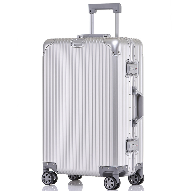 Todo-aluminio magnesio equipaje marco de aluminio caja de la carretilla caja de equipaje contraseña caso 20 pulgadas de embarque 24 de alto valor de una sola pieza de entrega