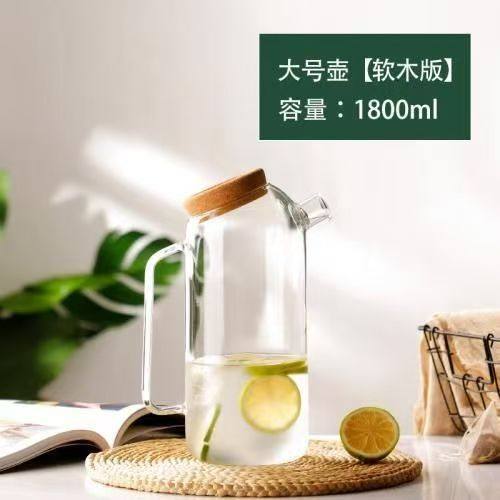 vidrio de alto silicio tetera de agua fría tetera de té de alta capacidad tapa de corcho transparente especial espesa ins vidrio burbuja fría image 8