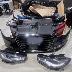アウディ A6L C7 12-18 A6 オリジナル分解車フロントマウスヘッドライトフロントバンパーアセンブリフロントノーズフードに適しています。
