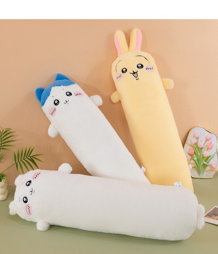 New Long Strip Chiikawa Plush Pillow Cute Hachiware Usagi Doll Sofa Cushion Stuffed Toy