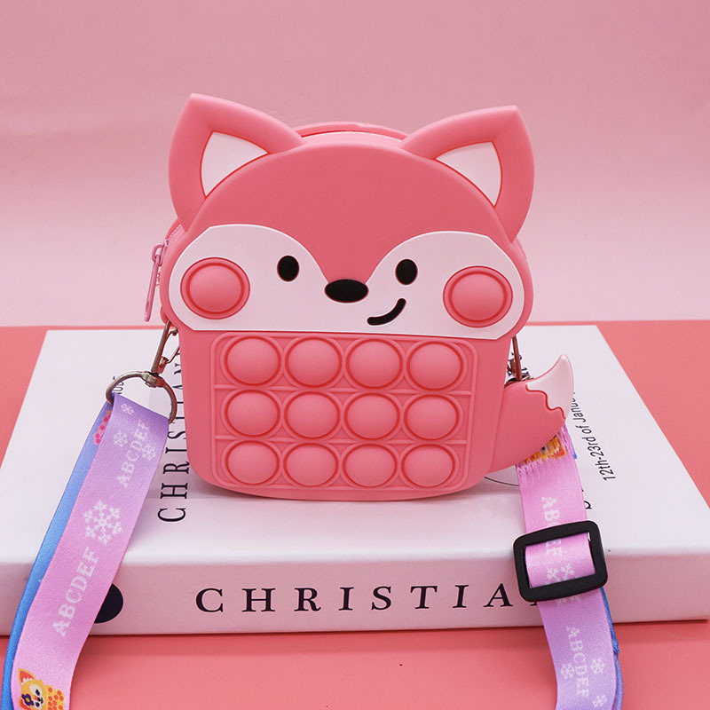 Ratón asesino pionero moneda monedero bolso de los niños de dibujos animados lindo presionando bolsa de silicona unicornio hombro crossbody gato bolsa