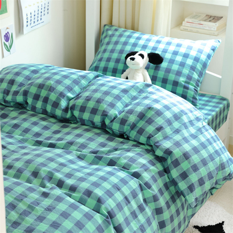 Ropa de cama, dormitorio de estudiantes, traje de tres piezas, algodón puro, 2025, sábanas nuevas, funda de edredón, universal para todas las estaciones