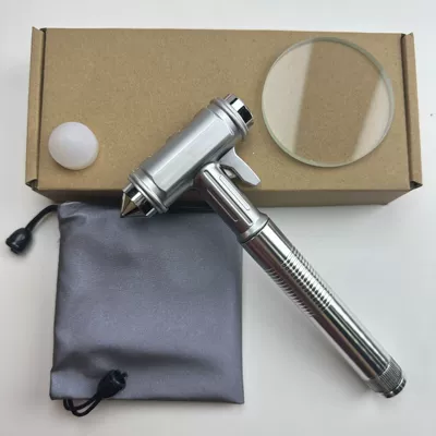 Car Safety Hammer Three-In-One Multi-Functional Qəza çəkici - silver-km51-metal-safety-hammer-storage-bag-test-glass