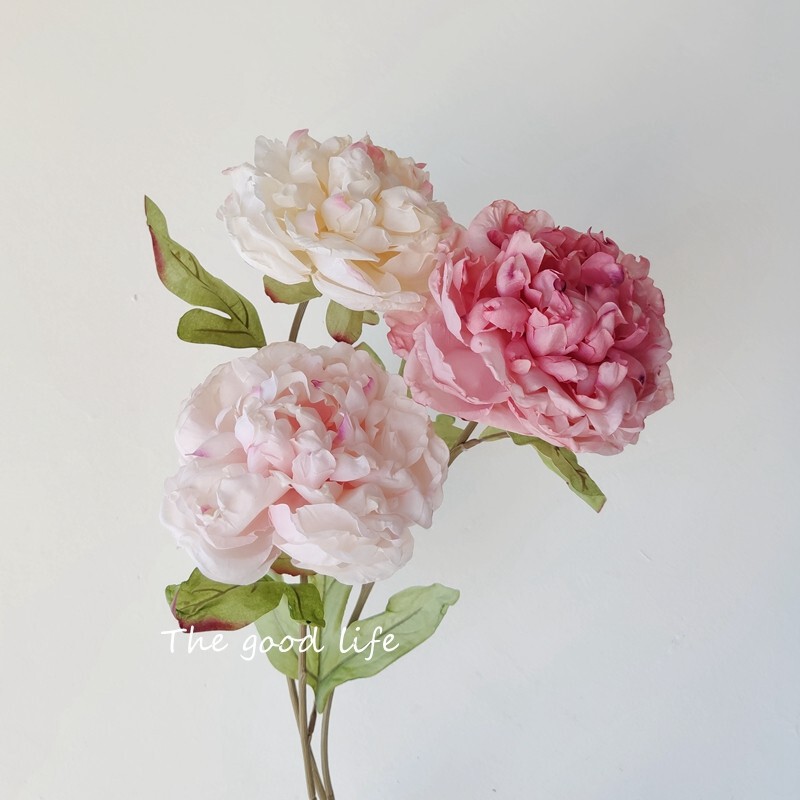 American simulation dried flower peony pink white peony living room fake flower Net red shooting props space display design American simulation dried flower peony pink white peony living room fake flower Net red shooting props space display design