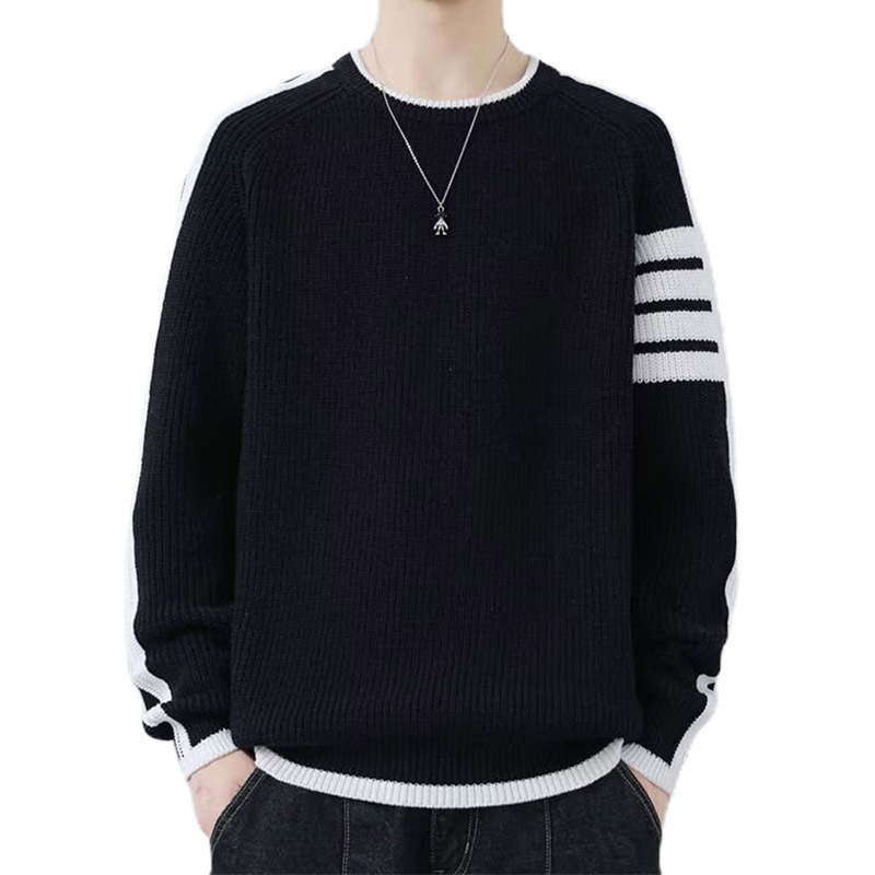 Explosiones transfronterizas de tamaño europeo de cuatro barras a rayas camiseta de punto suéter hombre alto nivel TB fábrica de negocios al por mayor