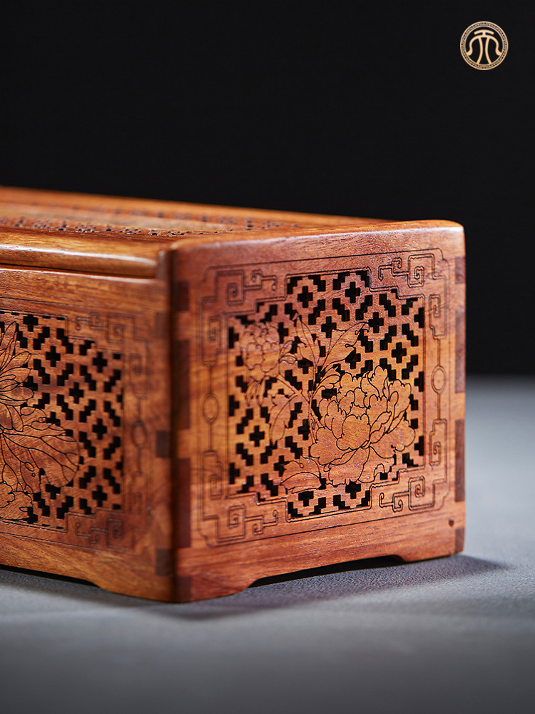 BX62天纵缅甸花梨木抽纸盒桌面实木质纸巾盒红木大果紫檀餐巾盒收