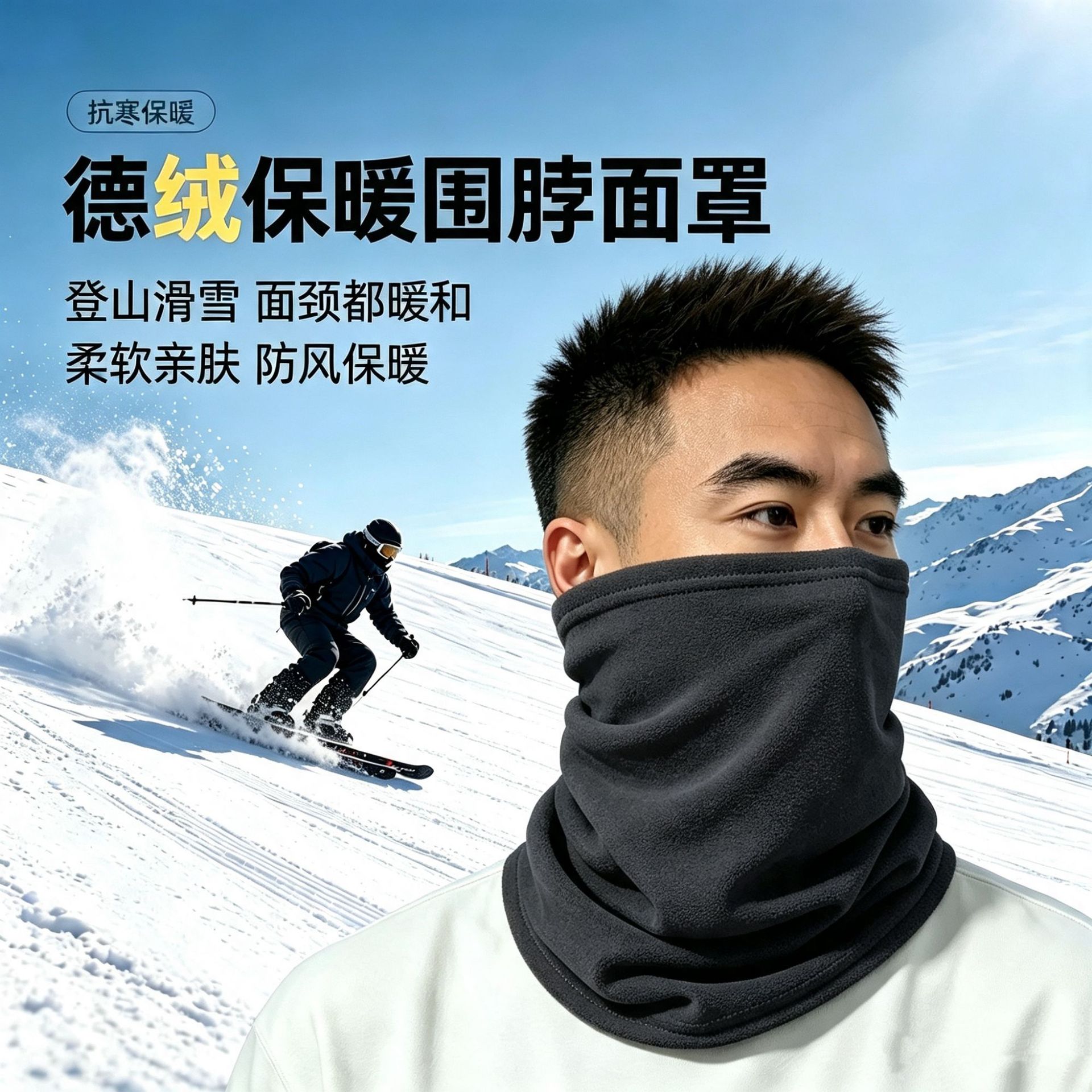 Cross-border winter ski mask for men and women, outdoor sports thermal neck warmer, cycling mask, windproof and warm thermal neck warmer