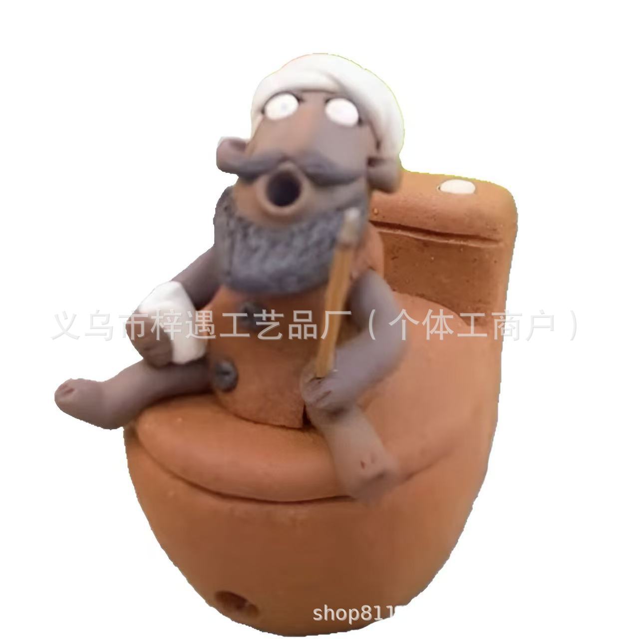 Cross-Border New Product Bath Guy Ceramic Incense Holder Handmade Bath Man Incense Burner Ornament