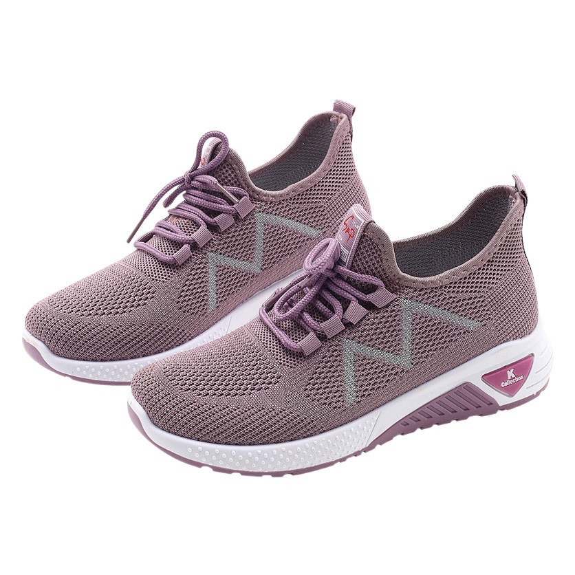 Zapatos Deportivos Casuales Transpirables para Mujer, Primavera 2024, Zapatos Deportivos de Punto, Fabricante de Zapatos para Mujer, Venta al por Mayor, Parte Superior Baja, Transpirables y Cómodos